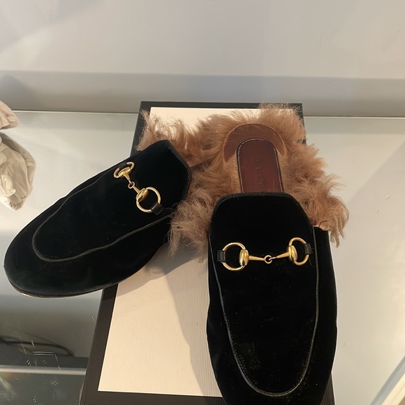 Gucci princetown black velvet mules - Picture 3 of 5